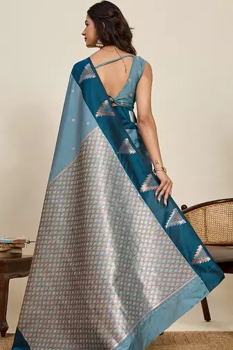 Soft litchi silk banarasi silk jacquard saree (amrapali-01-rama)
