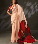 georgette art silk digital printed saree with croset work border | unstitched blouse | premium quality