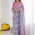 multi color georgette  printed mirror work border designer saree