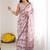 multi color georgette  printed mirror work border designer saree