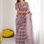 multi color georgette  printed mirror work border designer saree
