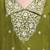 lime green mul chanderi thread work sequins work a-line kurta trouser dupatta set