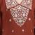 rust mul chanderi thread work sequins work a-line kurta trouser dupatta set