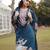 teal blue pure cotton pakistani straight kurta dupatta pant set