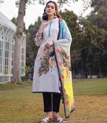 white pure cotton ethnic motifs pakistani style kurta trouser dupatta set