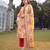 yellow floral print lensing straight kurta trouser dupatta set