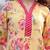 yellow floral print lensing straight kurta trouser dupatta set