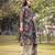 military green floral print lilen a line have a lining kurta trouser dupatta set