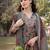 green floral print lilen a line have a lining kurta trouser dupatta set