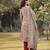 beige floral print lilen a line have a lining kurta trouser dupatta set