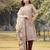 beige floral lilen a line have a lining kurta trouser dupatta set