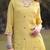 yellow resham embroidery a-line chanderi silk kurta trouser dupatta set