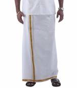 Mens Dhoti With Gold Border