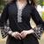 black pure cotton a-line kurta pants dupatta set