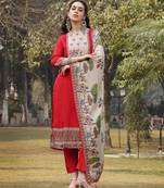 pure russian silk pink kurta dupatta pant set