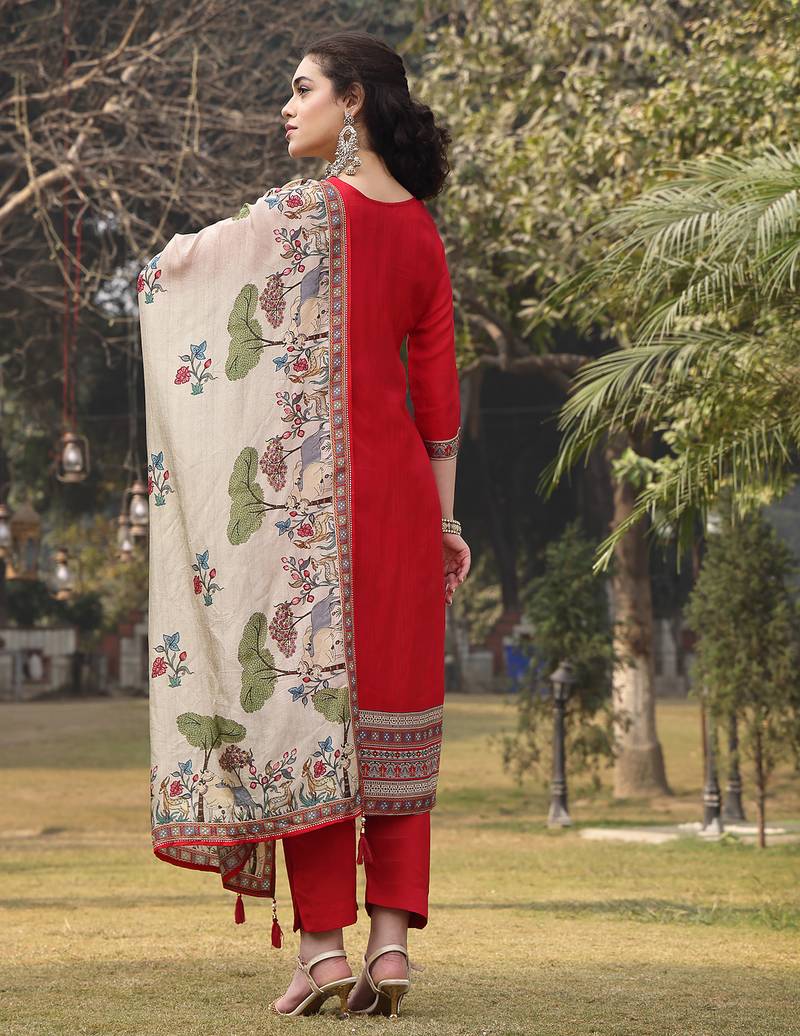 pure russian silk pink kurta dupatta pant set