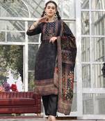 pure russian silk black kurta dupatta pant set