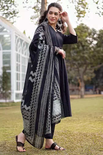 cotton black materinty kurta set