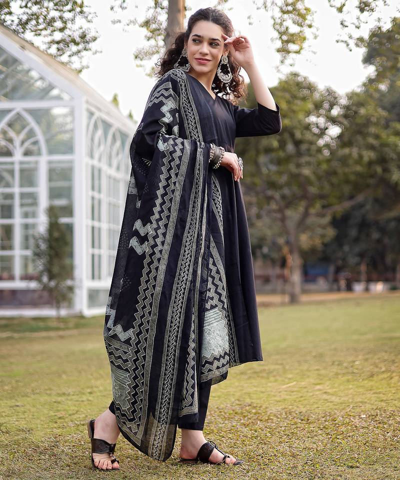 cotton black materinty kurta set