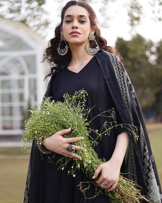cotton black materinty kurta set 3
