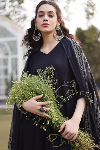 cotton black materinty kurta set