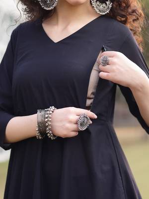 cotton black materinty kurta set 4