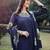 navy blue cotton straight pakistani kurta trouser dupatta set