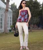  cotton maroon flare top