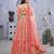 peach embroidered art_silk lehenga choli With Dupatta