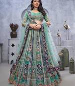 sea green embroidered art_silk lehenga choli With Dupatta