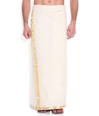 Mens Dhoti With Gold Boarder 1