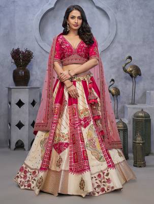 ivory embroidered art_silk lehenga choli With Dupatta 1