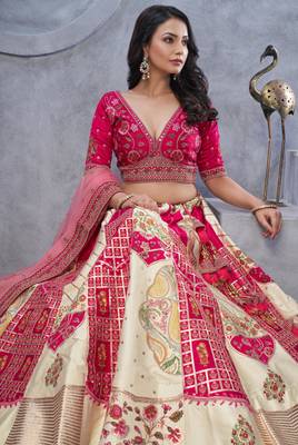 ivory embroidered art_silk lehenga choli With Dupatta 3