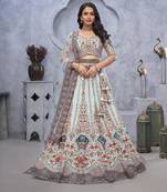 light sky blue embroidered art_silk lehenga choli With Dupatta