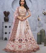 white embroidered art_silk lehenga choli With Dupatta