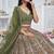 green embroidered net lehenga choli With Dupatta