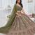 green embroidered net lehenga choli With Dupatta