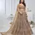 brown embroidered net lehenga choli With Dupatta