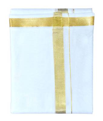 Mens Dhoti With Gold Boarder 1