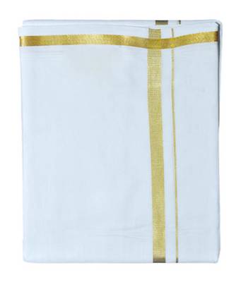 Mens Dhoti With Gold Border 1