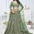 green embroidered net lehenga choli With Dupatta
