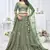 green embroidered net lehenga choli With Dupatta