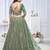 green embroidered net lehenga choli With Dupatta