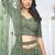 green embroidered net lehenga choli With Dupatta