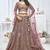 purple embroidered net lehenga choli With Dupatta