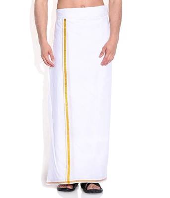 Mens Dhoti With Gold Boarder 1