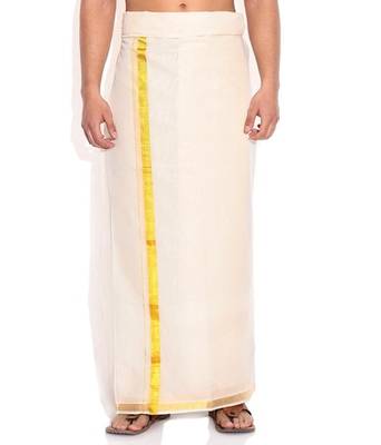 Mens Dhoti With Gold Boarder 1