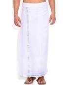 Mens Dhoti With Silver Border