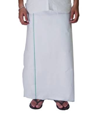 Mens Dhoti With Green Border 1