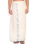 Mens Dhoti With Silver Boarder